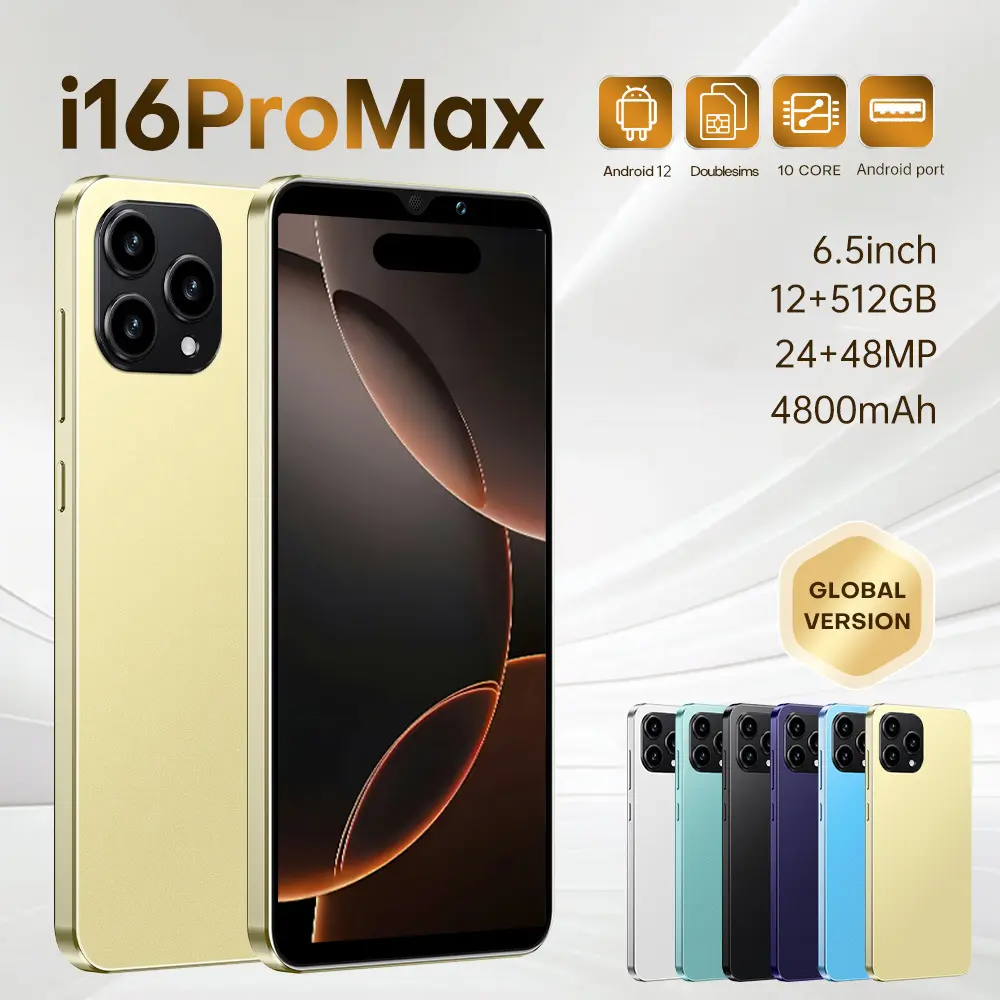 i16Pro Max New Phone 6.5inch Large Screen Smart Island Android 12 Hot-Selling Large Screen Smartphone Wholesale