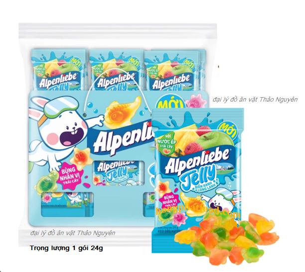 10 gói kẹo dẻo nhân trái cây biển xanh - tim nho - tim đào - óng ánh kẹo dẻo coca - panda