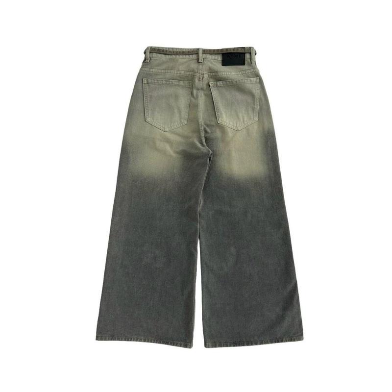 Product Introduction of GRIND LOOSE PLEAT JEANS - Quần jeans ống siêu rộng dây thừng 1345 Nữ Ong Women Denim Pants 55