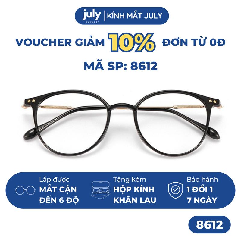 Gọng kính cận nữ mắt tròn kính Khánh Vy kim loại phong cách Hàn Quốc dễ đeo hợp nhiều dáng mặt 8612 Women Kính Mắt Hat trắng oval Tết kính tròn bầu dục