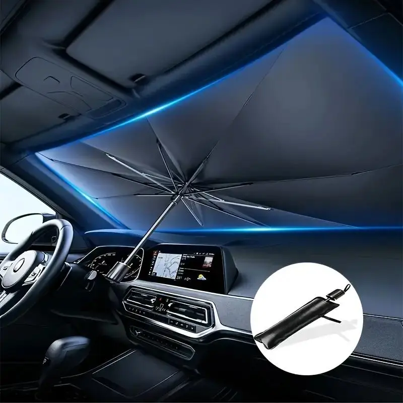 Portable Foldable Car Sunshade Umbrella, Adjustable Anti-UV Car Windshield Sunshade, Universal Car Exterior Accessories for Daily Use