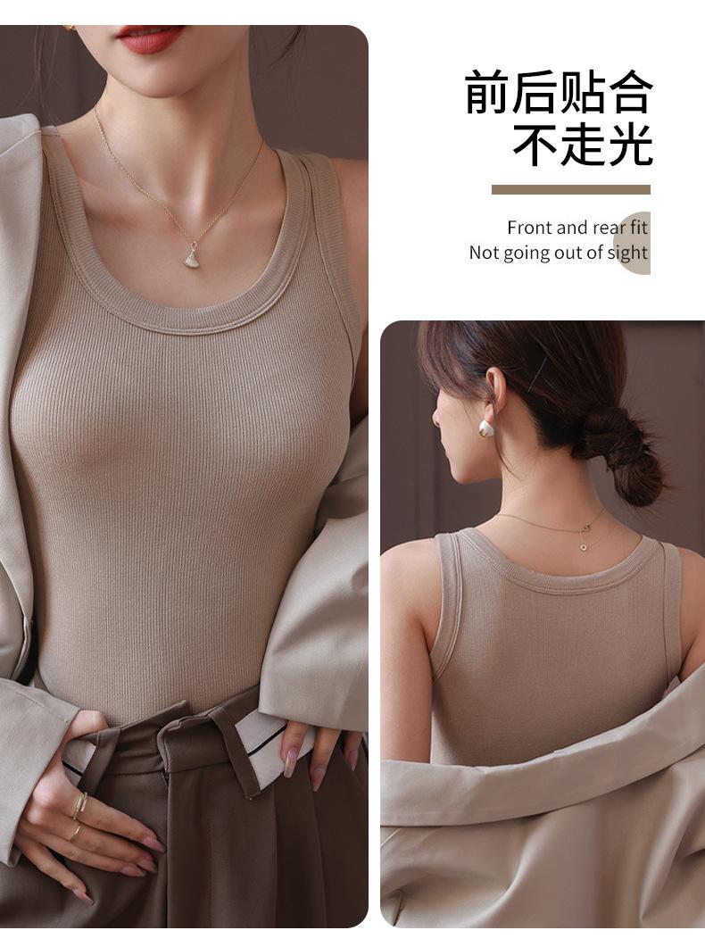 Product Introduction of TikTok Hot Selling Women'S Ribbed Vest Sports Slim Fit Underwear Jacket Slim Fit Spring And Summer New Slim Fit Basic Shirt Comfortable Casual Simple Style 7