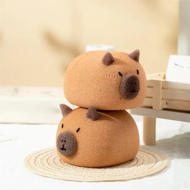 Cute Capybara Design Bath Sponge, 1/2 Counts Soft Bath Sponge, Bathing Accessories for Women & Men, Bathroom Supplies, Personal 4