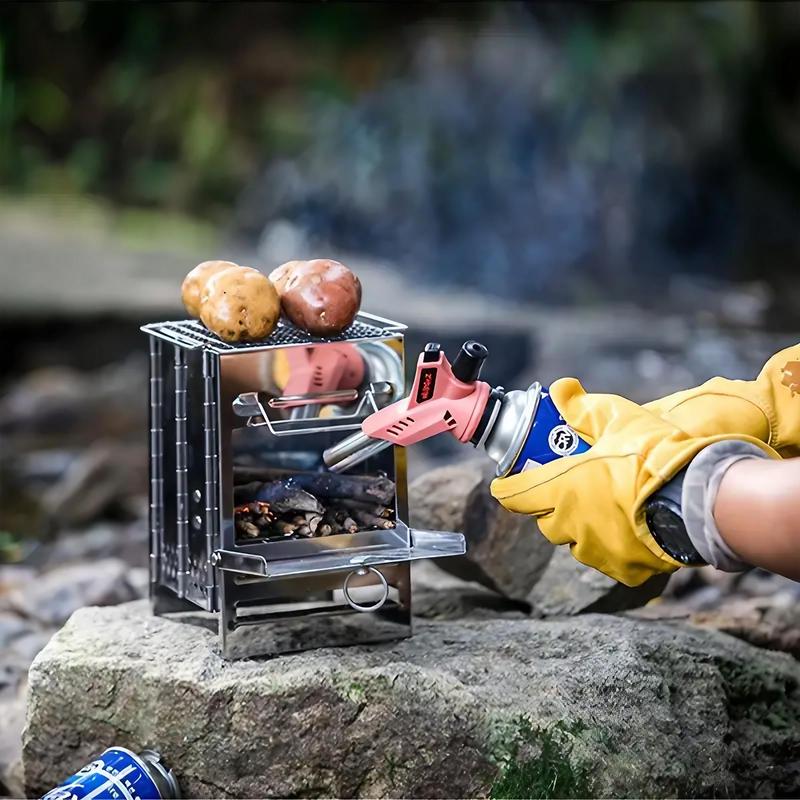 Portable Foldable Barbecue Grill, 1 Count Stainless Steel Small Lightweight Barbecue Stove, Multifunctional Stove for Camping, Picnic, Barbecue 4