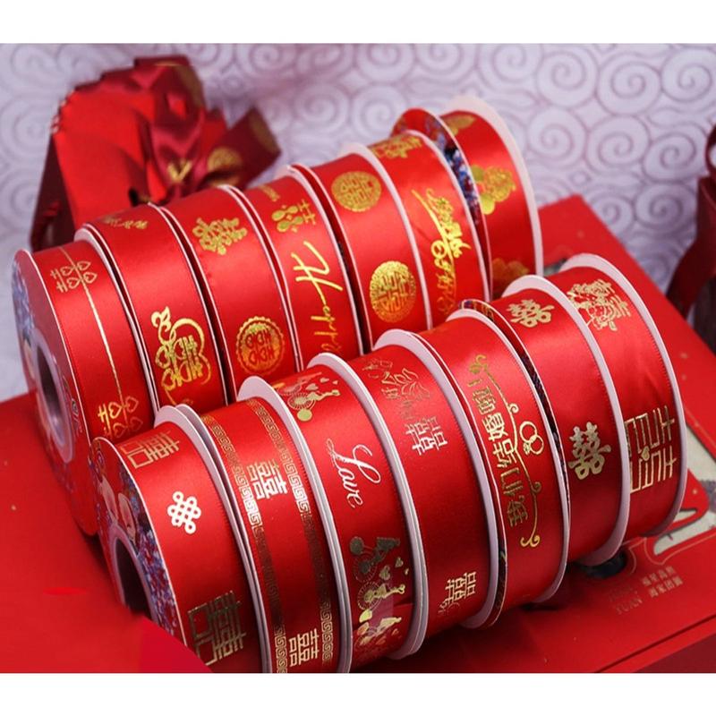 Ruy Băng Song Hỷ,  Ruy Băng Cưới, Ruy Băng Lụa Đỏ Trang Trí Đám Cưới 4