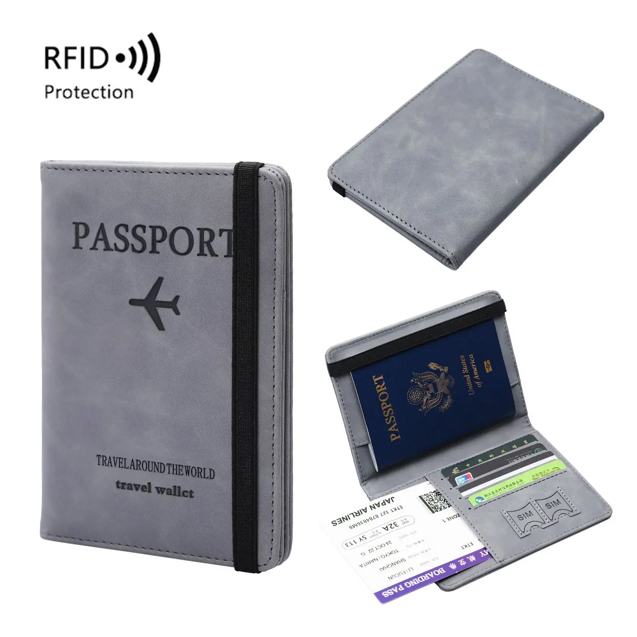 Chủ Hộ Chiếu, Xuyên Biên Giới, Chống Trộm RFID, Kiểu Quét, Bìa Hộ Chiếu Đa Năng Gói Tài Liệu, Thích Hợp Cho Hộ Chiếu Du Lịch Và Thẻ, Bao Gồm Gói Thẻ Nam Đồng