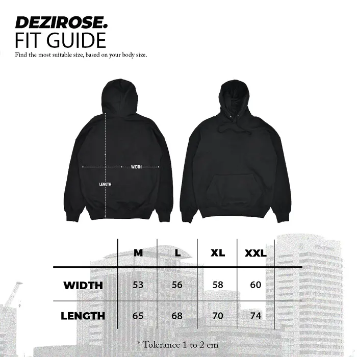 Dezirose Hoodie Basic Font Simple - Sweater Hoodie Pria Wanita Distro Fleece Tebal Premium 280gsm Size M-XXL Unisex (16 Colour) 5