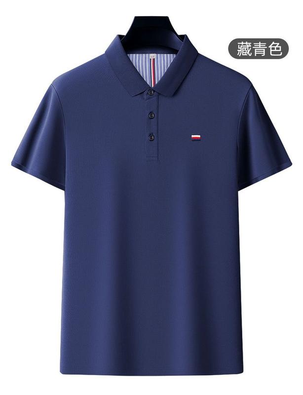 Product Introduction of Áo Thun Nam Ngắn Tay, 100% Cotton, Áo Polo Thêu Ve Áo, Màu Trơn Tay Lửng Áo, Thời Trang, Bộ Sưu Tập Mùa Hè Mới 13