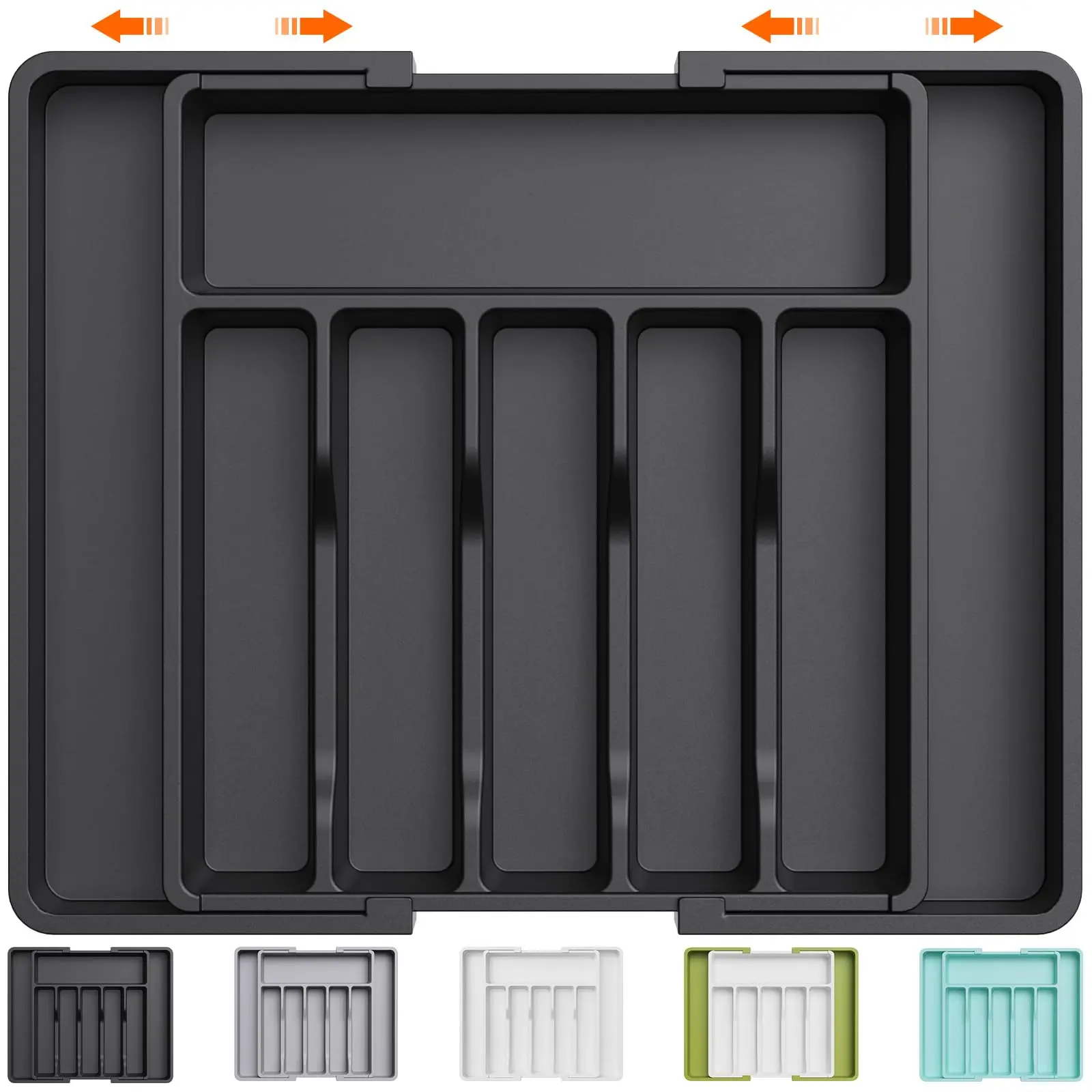 Cutlery Drawer Organizer, 1 Count Expandable Utensil Tray for Kitchen, Multi Grid Flatware and Cutlery Storage Box for Home Kitchen Dining Room