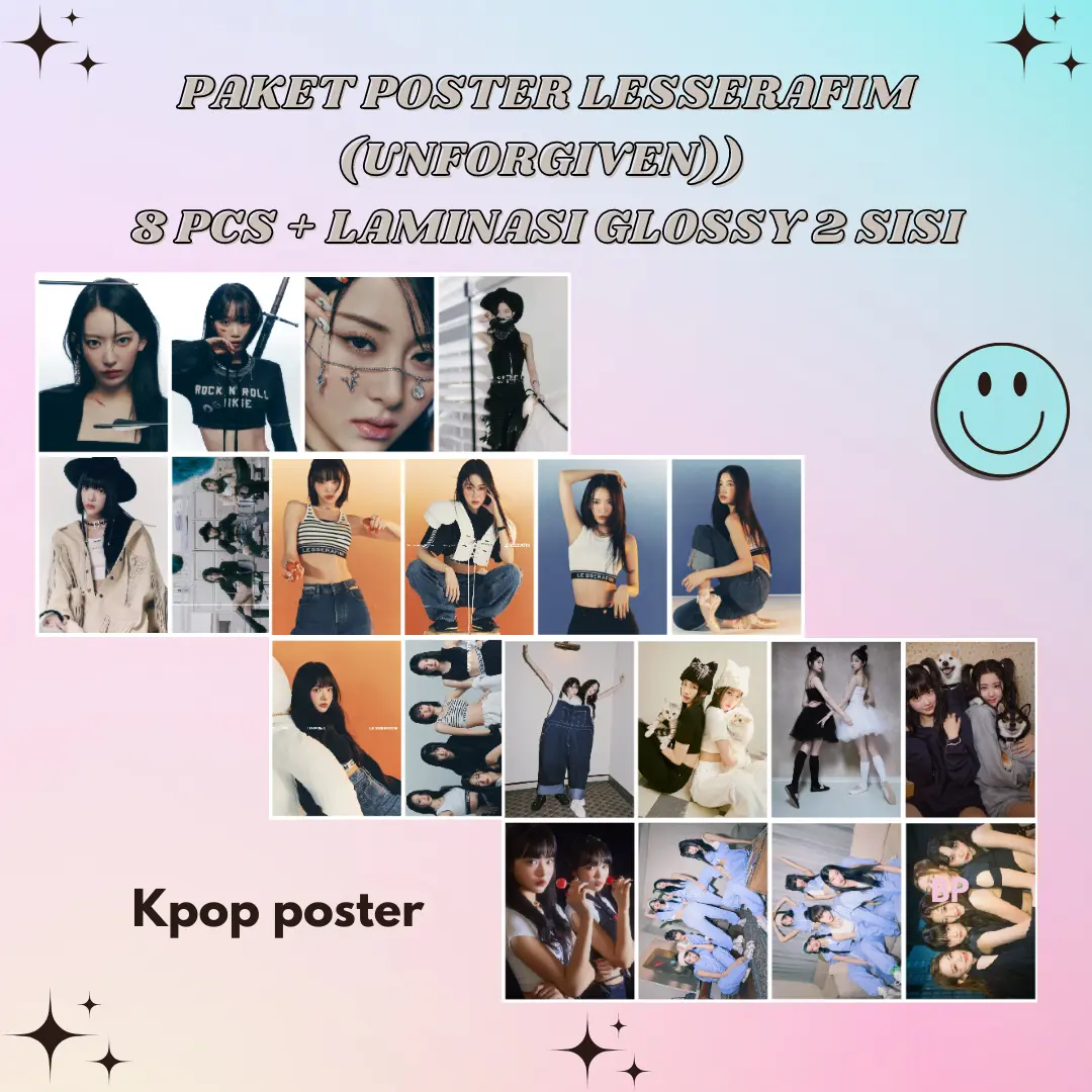 PAKET POSTER LESSERAFIM UNFORGIVEN UNOFFICIAL (ISI 8 PCS)
