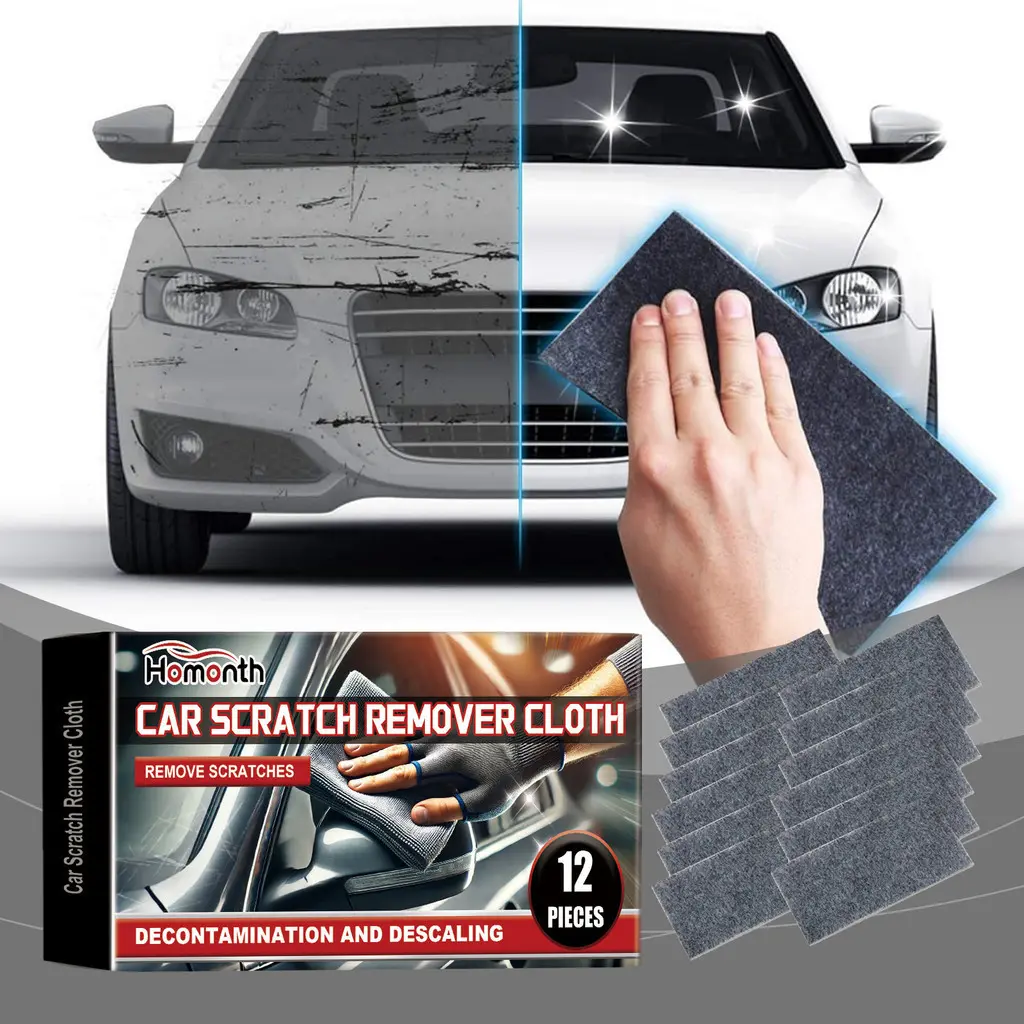 12 PIECES Homonth Car Anti Scratch Scrub Cloth Car Scratch Repair Car Paint Polishing Scratch Convenient Water Damage Cleaning Cloths