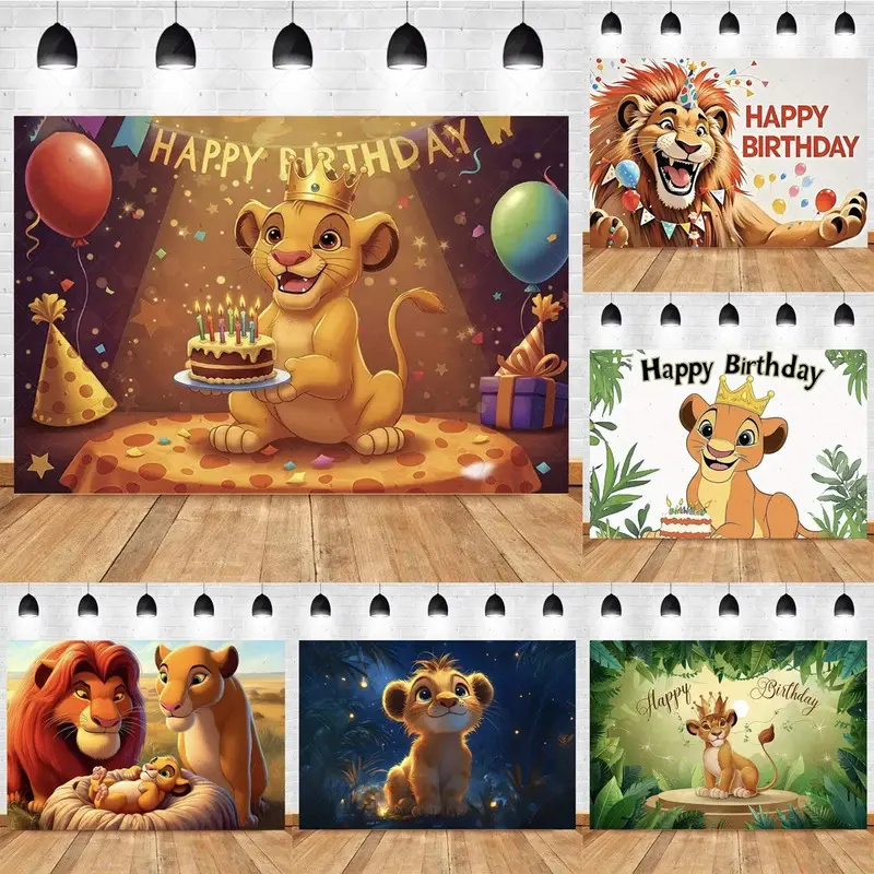 The Lion King Simba Birthday Party Decorations Background Tropical ...