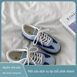 Giày Tập Luyện Nữ, Màu Xanh Dương Cổ Điển Thích Hợp Cho Mùa Xuân, Dễ Phối Đồ, Phong Cách Forrest Gump, Giày Trượt ván, Thiết Kế Độc Đáo Nhỏ Giày bệt nữ  nơ