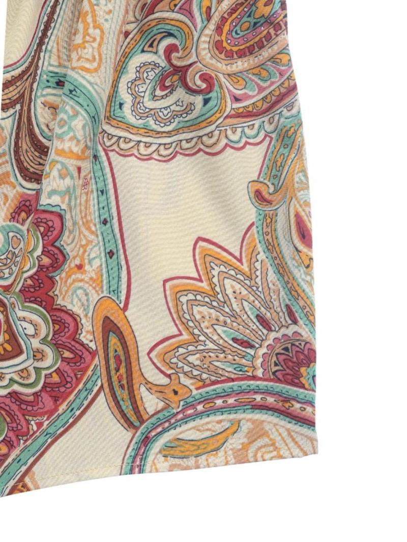 Product Introduction of Women's Ethnic Print Off Shoulder Romper, Boho Fashion Casual Romper for Daily Holiday Vacation Wear, Women Clothes for Spring 9
