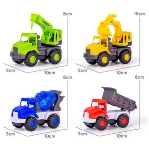 Hot Selling Children's Toy Car Plastic Toy Boy Simulation Excavator Truck Big Truck Transport Four Inertia Engineering Vehicles Yellow/Green/Red/Blue truck  toys
