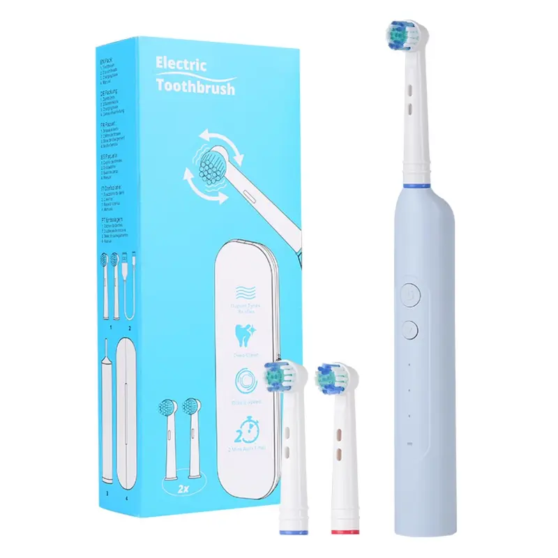 Electric Toothbrush with 2 Extra Brush Heads (1 Box), Waterproof Gums Protecting Motor Toothbrush, Intelligent Deep Cleaning Toothbrushes for Adults 8
