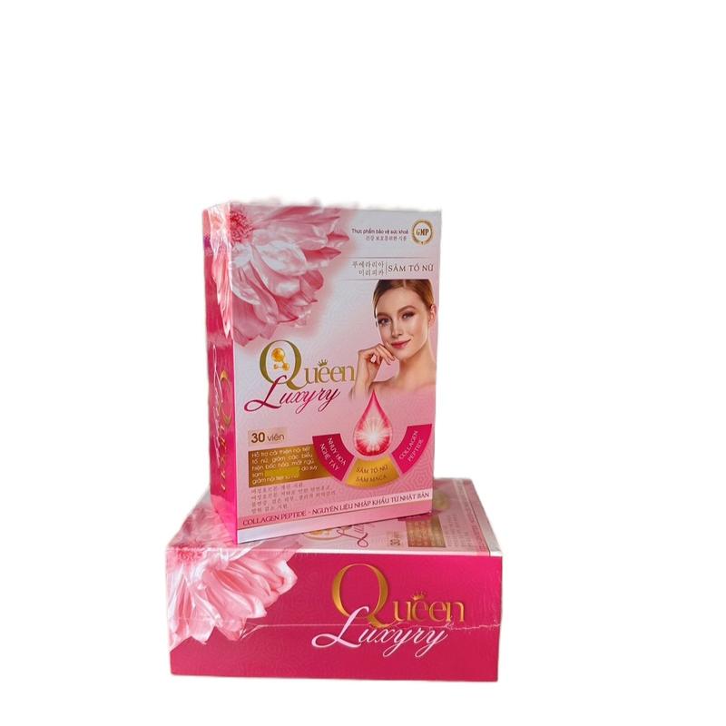 Viên Uống nội tiết Queen Luxyry. Hỗ trợ giảm bốc hoả, mất ngủ, sạm da, nám nội tiết, cải thiện nội tiết tố nữ. Hộp 30 viên 0