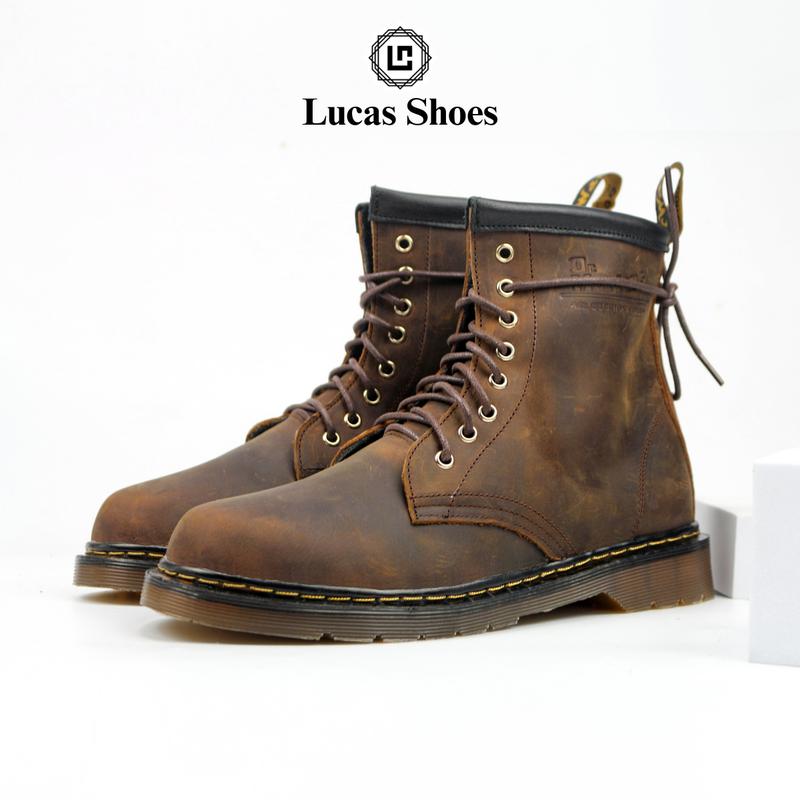  Giày Combat Boots 051 Crazy Horse Da bò sáp dầu - Bảo hành 1 năm 