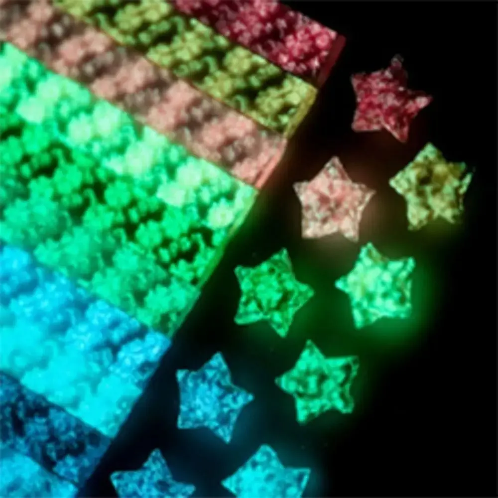 1 Set/210 Sheets New Craft Paper Origami Paper Luminous Thickness Lucky Star Decor Folding Paper Luminous Origami Stars Paper Strips