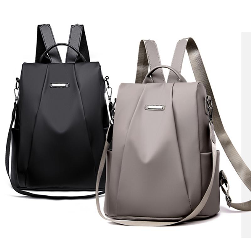 Women's Backpack Casual Nylon Solid Color School Single Shoulder Bag Female Fashion Detachable Strap Large Capacity Backpacks 1