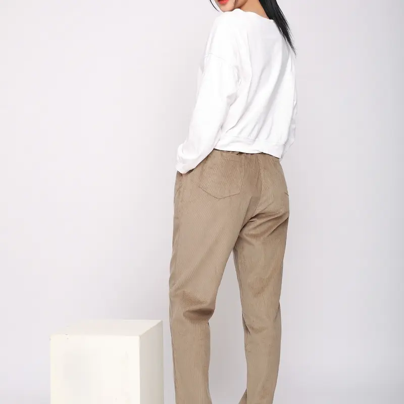 Quần baggy nhung ống suông Nữ Ong Pants 3