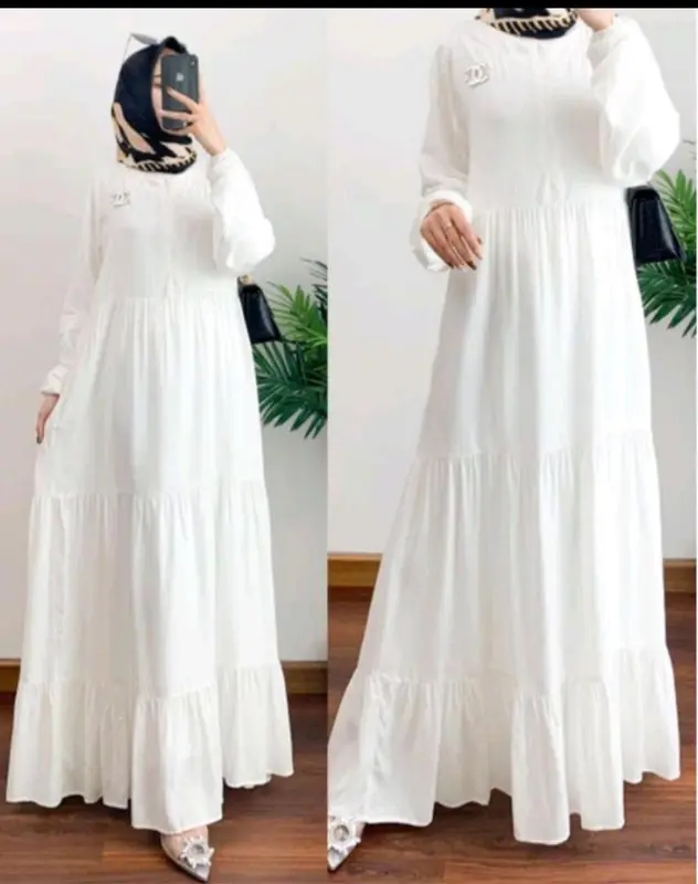 Gamis Rempel Susun Bahan Crinkle Airflow / Busana Muslimah Terbaru / Gamis Wanita Terbaru Nyaman Remaja Dress 6