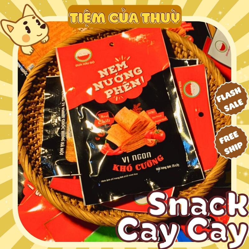 10 Gói Snack Nem Nướng Phên Bà Tuyết Diamond Làm Từ Bột Mì, Que Cay Tuổi Thơ, đồ ăn vặt,