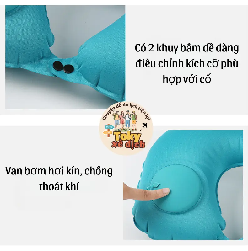 Gối kê cổ chữ U bơm hơi tiện lợi khi mang đi du lịch, công tác, nhân viên văn phòng 6