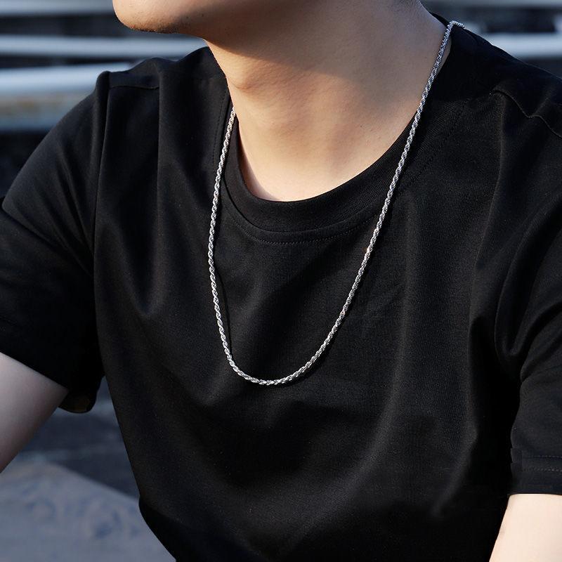Product Introduction of Necklace for Boys, Clavicle Single Chain Rope Titanium Steel, No Fading and All-Matching 5