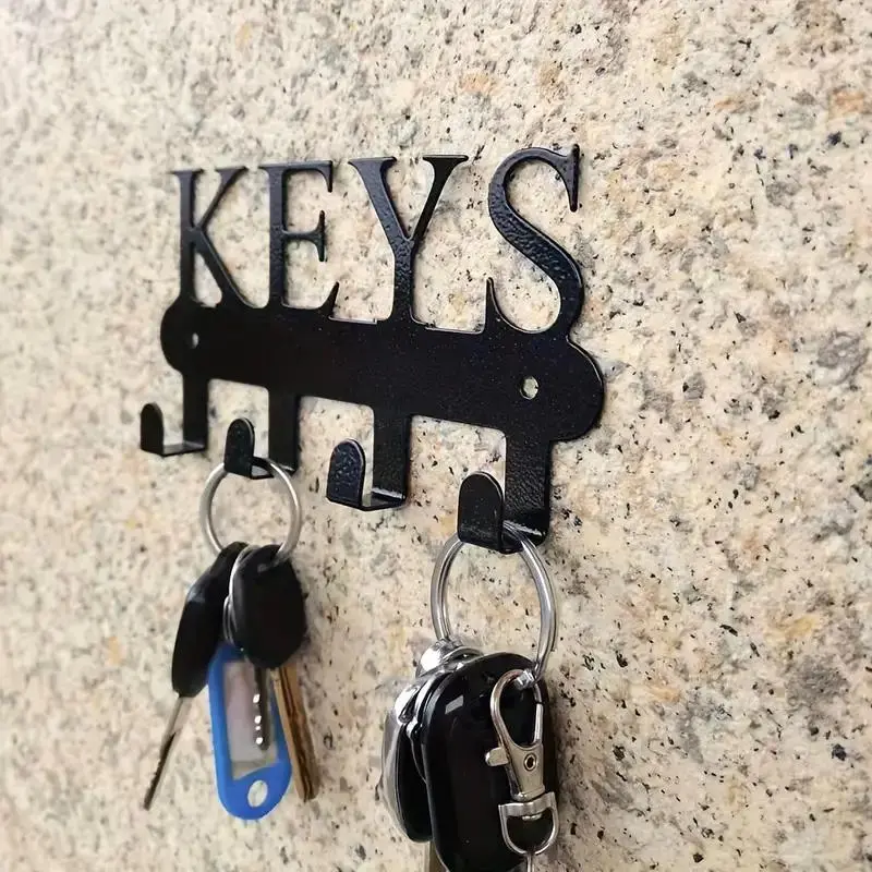 Wall Mounted Key Hanger, 1 Count Decorative Key Hook, Space Saving Home Organizer for Kitchen, Entryway, Bedroom, Bathroom, Office, Wall Decor