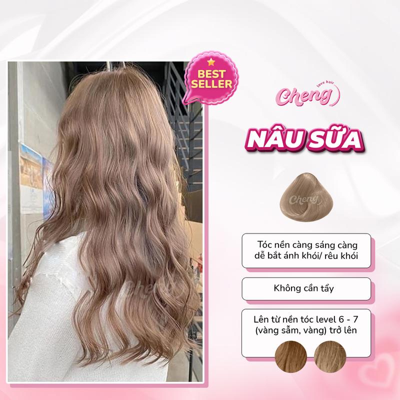 Thuốc Nhuộm Tóc Màu NÂU TRÀ SỮA NÂU SỮA Không Tẩy | Chenglovehair Chenglovehairs