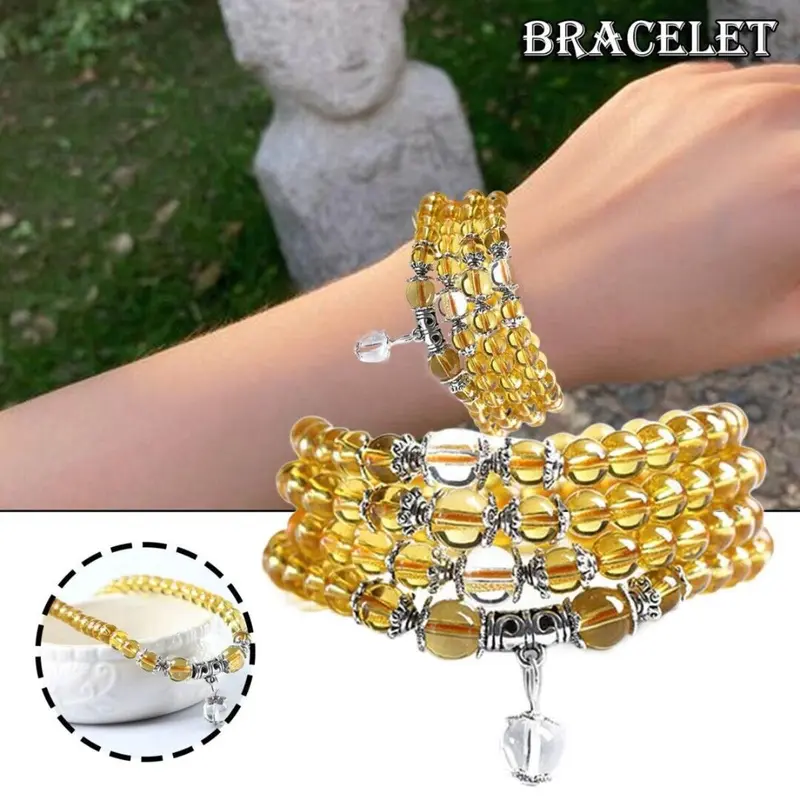 Vòng Cổ Vòng Tay Mala, Đá Pha Lê, Thạch Anh Tím Phật Giáo, 108 Hạt Cầu Nguyện, Dành Cho Phụ Nữ 2