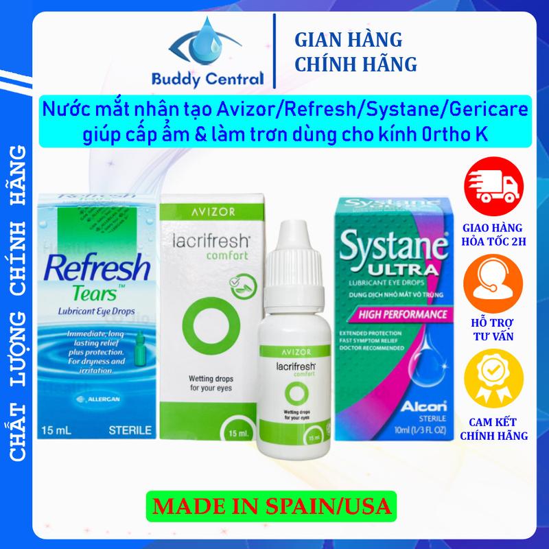 Nước nhỏ mắt, nước mắt nhân tạo Avizor Lacrifresh / Refresh Tears / Optive / Systane Ultra - Buddy Central