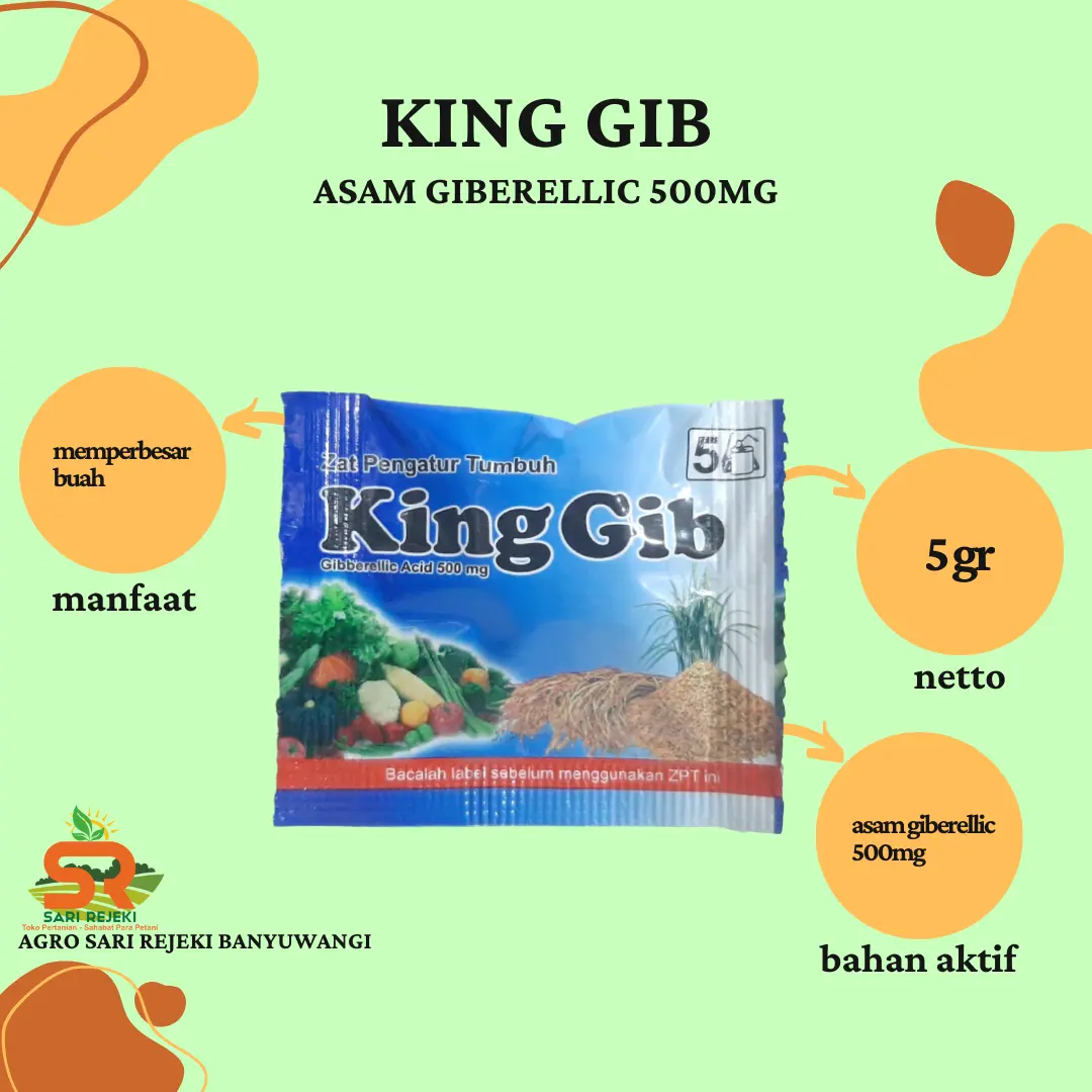 KING GIB 5GR ZAT PENGATUR TUMBU TANAMAN PEMBESAR BUAH