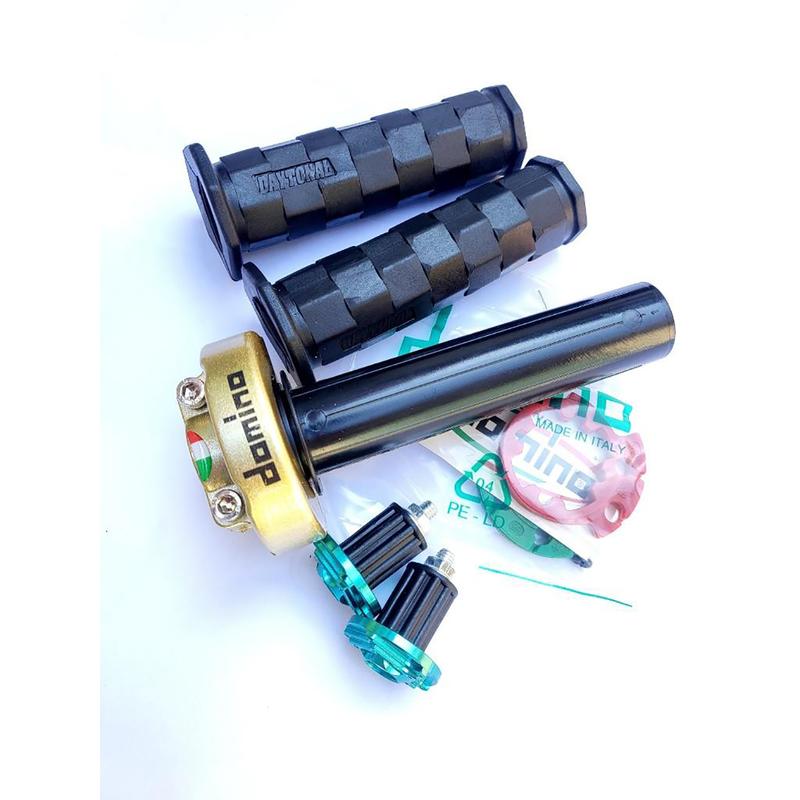 COMBO Cùm tăng tốc domino 2 dây ga, 2 Bao tay xe máy DAYTONA, 2 Gù Gắn Xe máy Phụ Kiện Phụ Tùng