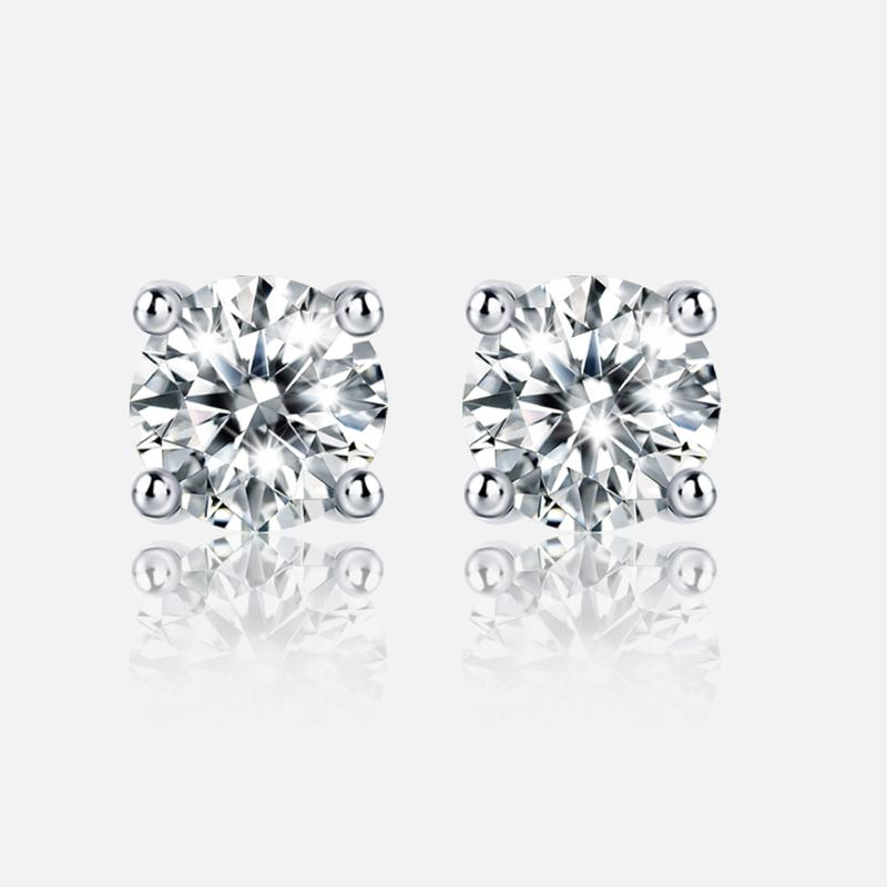 Product Introduction of Khuyên Tai Đá Moissanite,Khuyên tai Pure Love Mossanite, Khảm 4 Chấu, Bạc s925 si vàng trắng 18k,Sang Trọng, Tinh Tế, Kiểm Đinh GRA, 0.5CARAT 17