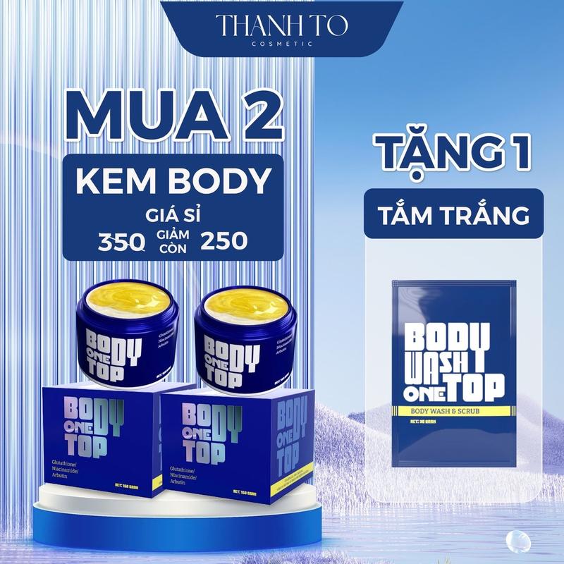 Combo 2 kem body One Top Tặng 1 gói Tắm Trắng ThanhTo Cosmetics Dưỡng Da Body Làm Đẹp Da