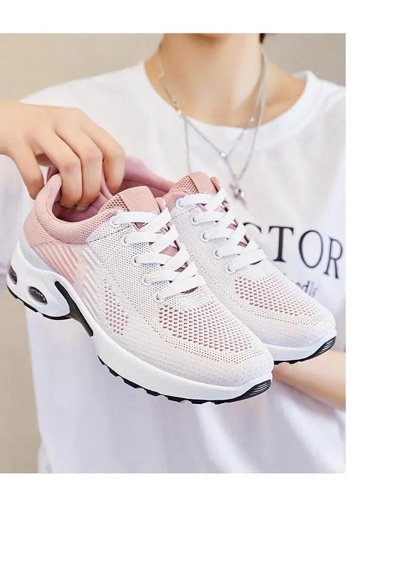 Product Introduction of New Running Shoes Ladies Breathable Sneakers Summer Light Mesh Air Cushion Women's Sports Shoes Outdoor Lace Up Training Shoes Comfortable walking shoes for foot protection 11
