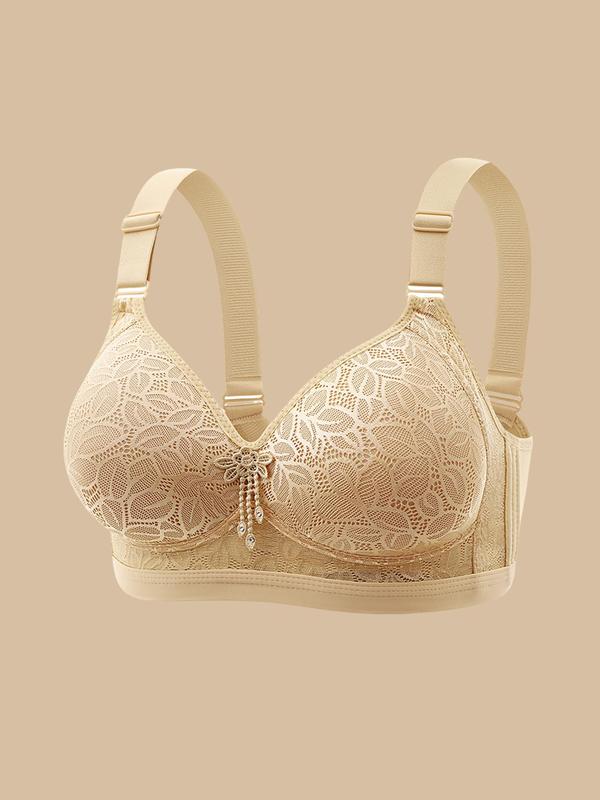 Women's Floral Lace Push Up Bra, Breathable Comfortable Adjustable Strap Bra, Lingerie for All Seasons 8