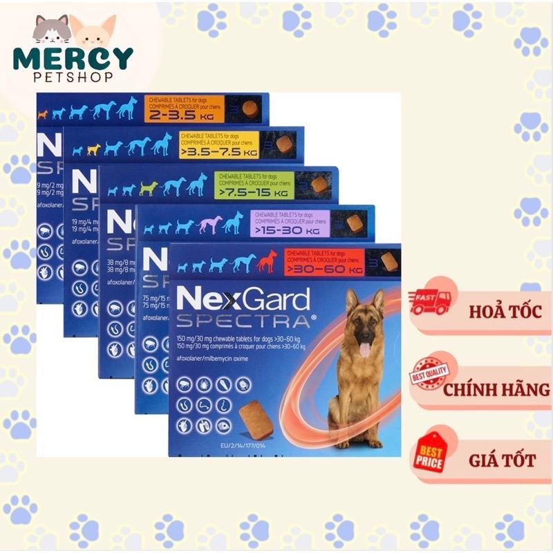 (CHÍNH HÃNG - DATE MỚI) Lẻ 1 viên Nexgard Spectra sạch ve rận bọ chét ghẻ và sổ giun cho chó vị thịt bò dễ ăn