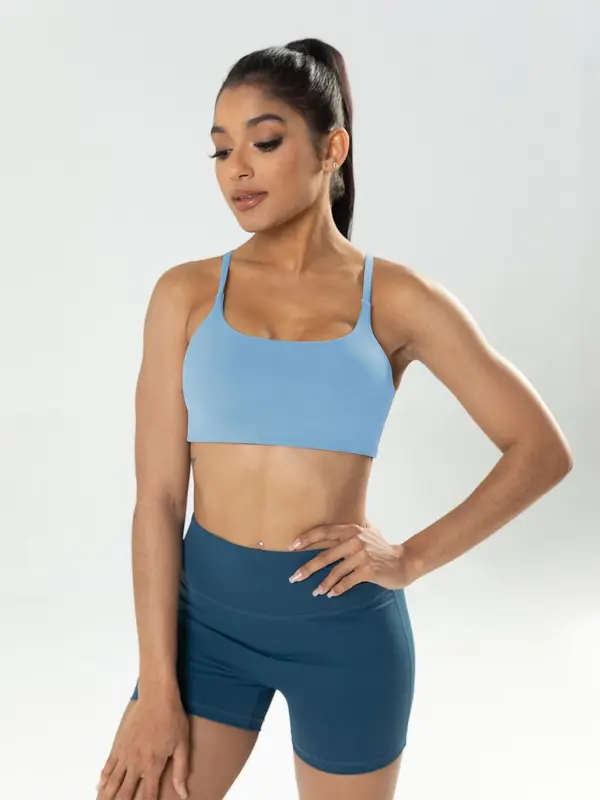 Sporty Women's  Criss Cross Back Sports Bra, Comfy Workout Clothes, Comfort Sports Lingerie Top, Clothing for Outdoor Wear, Womenswear for 2024 Spring Summer Valentine's Day 6