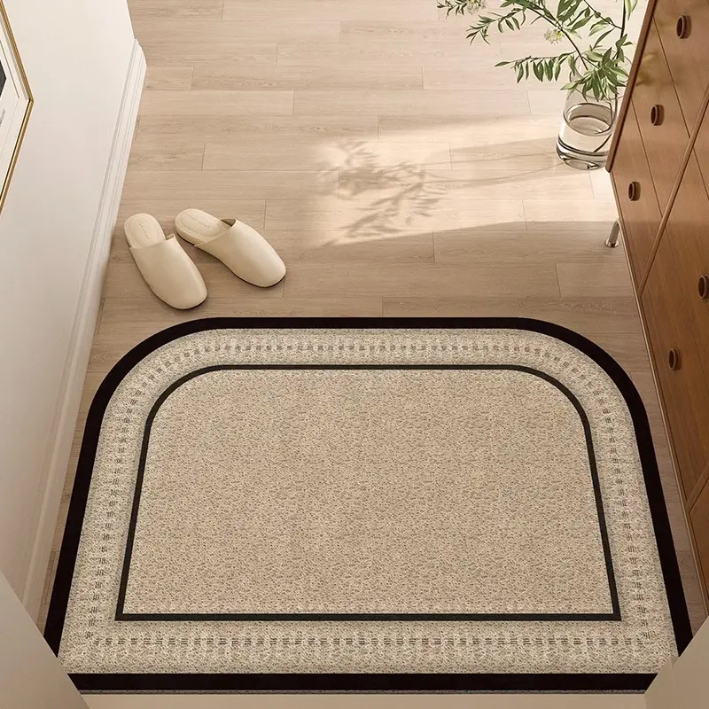 French Entrance Floor Mat Household Earth Removing Stain-Resistant Wear-Resistant Floor Mat Non-Slip Easy-Care Hallway Floor Mat