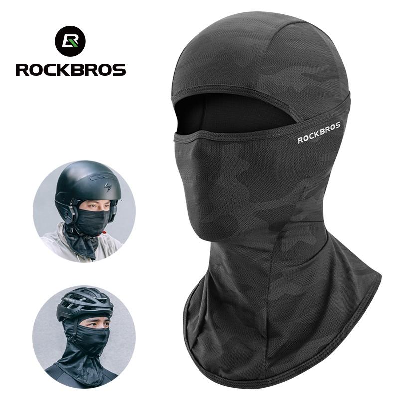 Mặt Nạ Toàn Mặt Lụa Lạnh ROCKBROS Chống Nắng Mùa Hè Khăn Quàng Quàng Cổ Mũ Trùm Đầu Xe Máy Và Xe Đạp Kẹp Tóc Mũ Đội Đầu Thoáng Khí