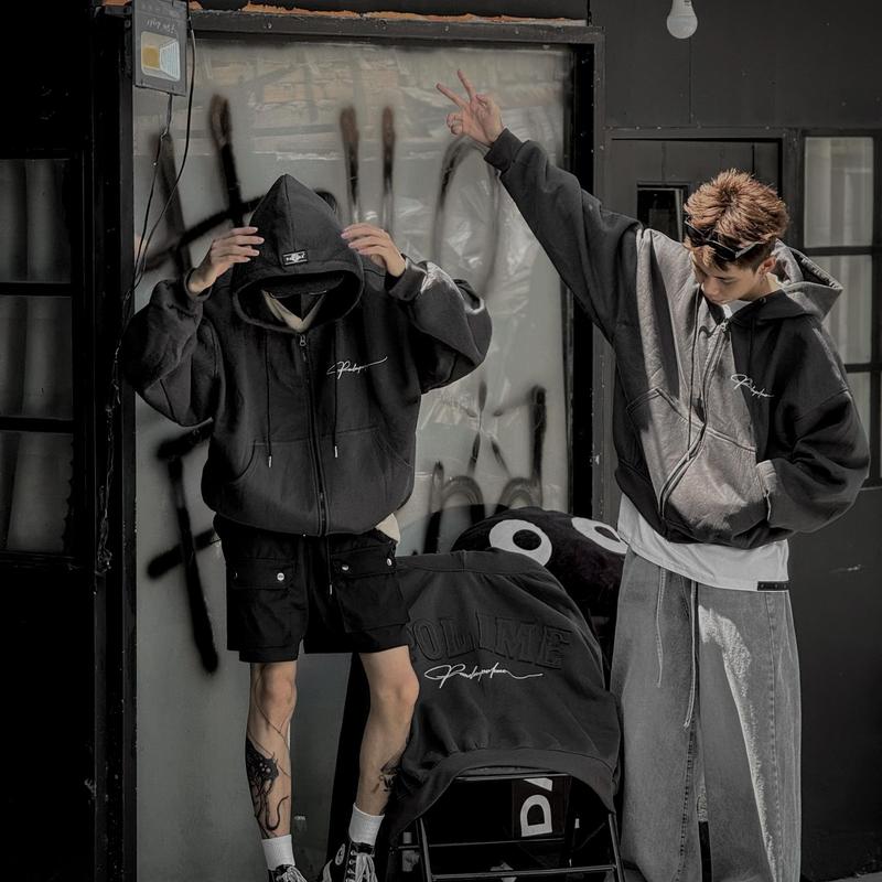 Áo khoác nỉ hoodie zip boxy vải 2 da local hai lớp form rộng ngắn unisex bigsize cotton chống nắng nam nữ thêu dắp vải local brand pandax polime