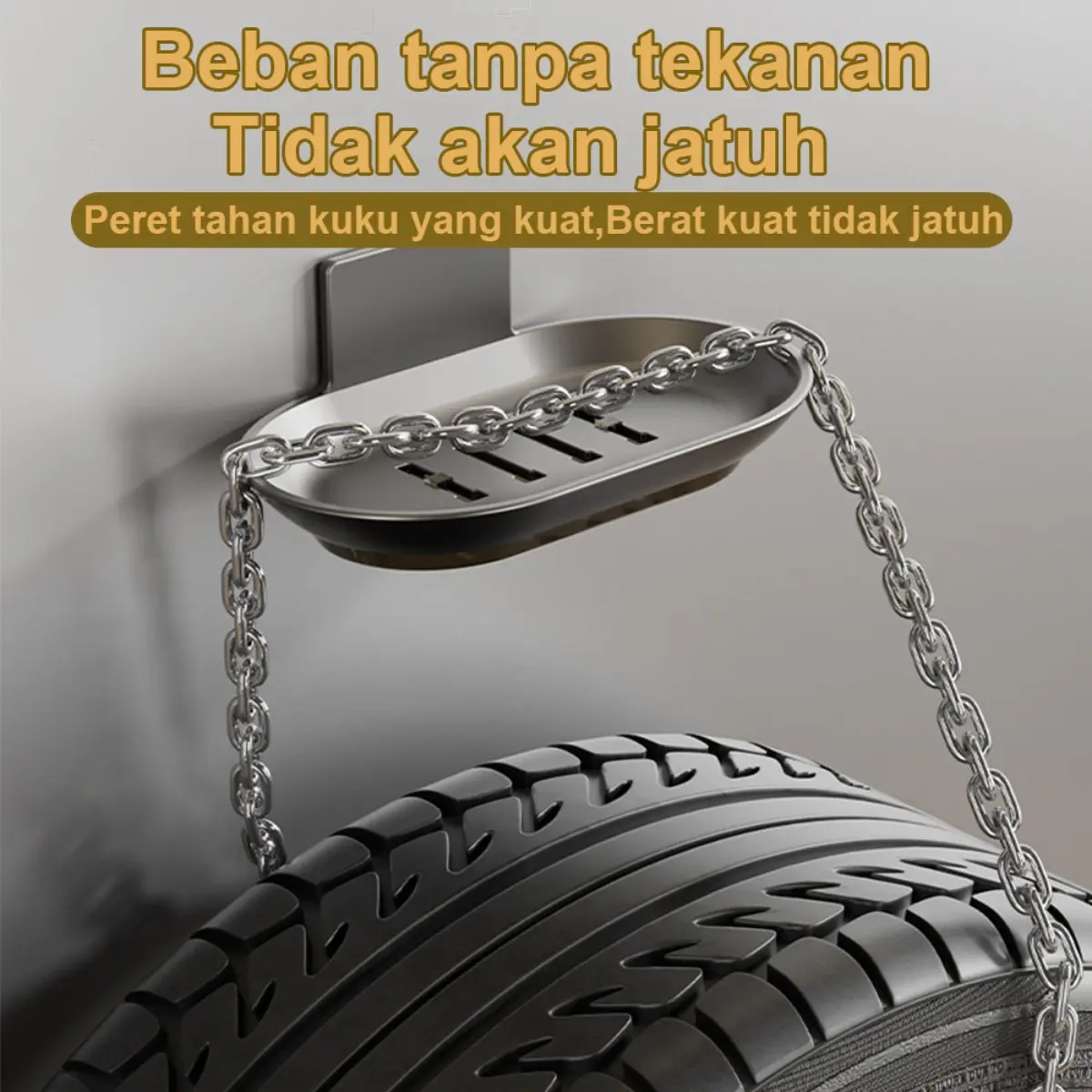 Rak Sabun Aluminium Kamar Mandi, Tidak Melubangi Kotak, Dapat Ditempatkan Pada Dinding, Tanpa Penumpukan Air, Tahan Lama, Desain Simpel, Anti Selip, Ruang Rumah Tangga