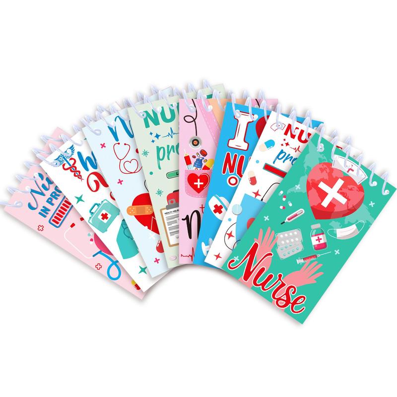 Product Introduction of Nurse Themed Mini Notepad, 24pcs/set Thank You Nurses Spiral Memo Pad, Pocket Notebook for Office Nursing Party Supplies 0