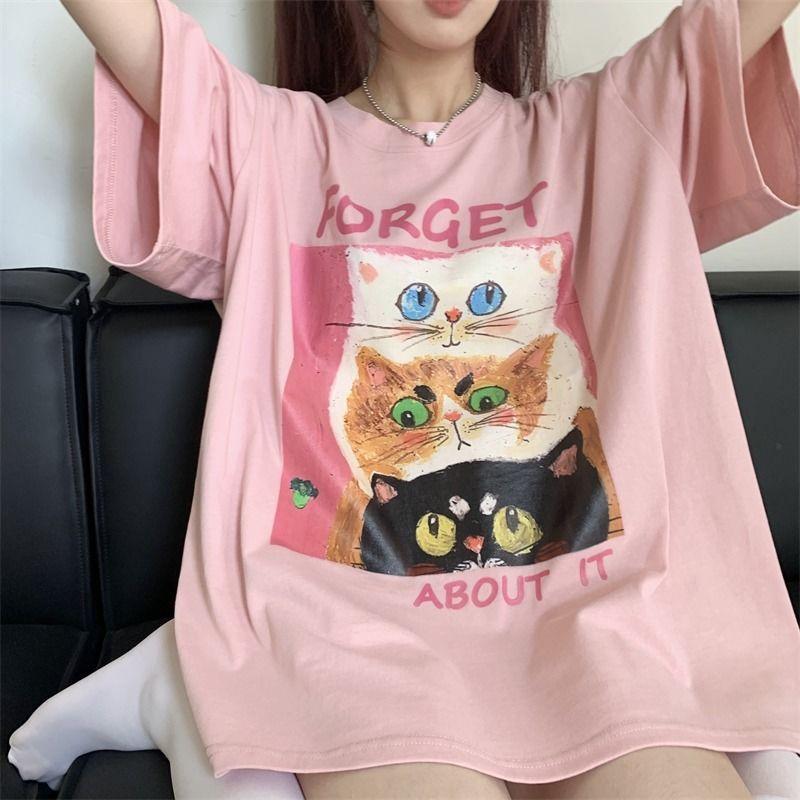 Product Introduction of GgFashion Áo Thun Nữ Phong Cách Hàn Quốc Rộng Cổ Tròn Dễ Thương Màu Hồng Phù Hợp Với Mọi Kích Cỡ Trong Mùa Hè. Top 15