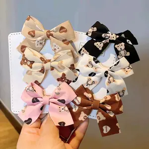 2pcs/set jepit rambut motif bear ala korea Anak Aksesoris Cantik