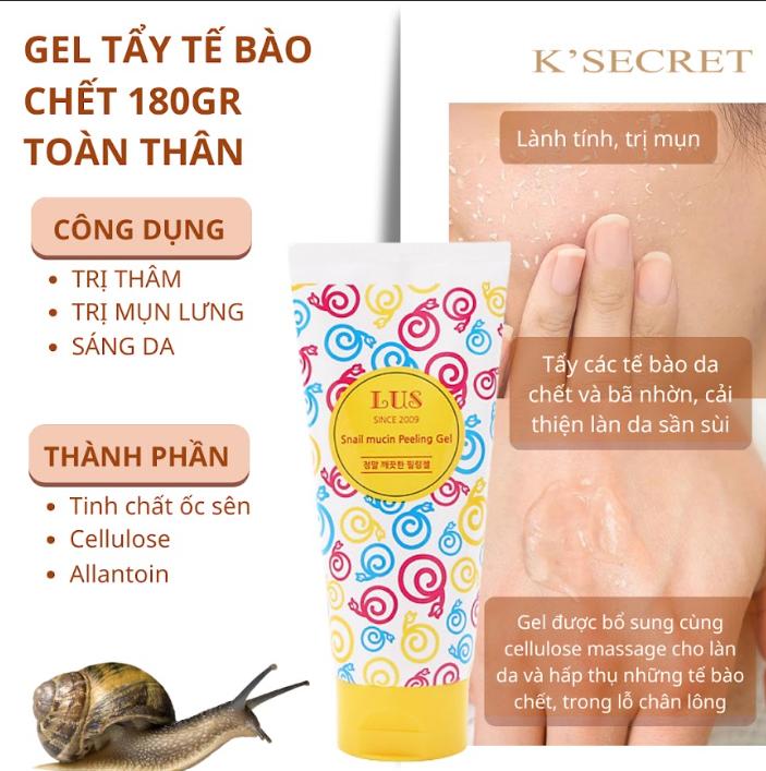Gel tẩy tế bào chết dưỡng ẩm LUS (180g) 1