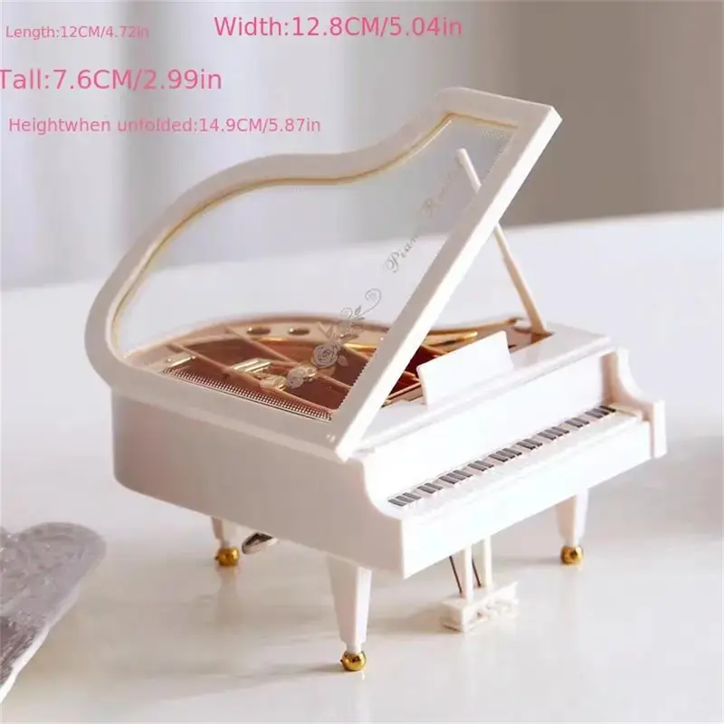 Miniature Grand Piano Music Box, Miniature Piano Music Jewelry Box, Classic Mini Piano Decoration Collectibles, Suitable for Room Desktop Decoration, Ornaments 5